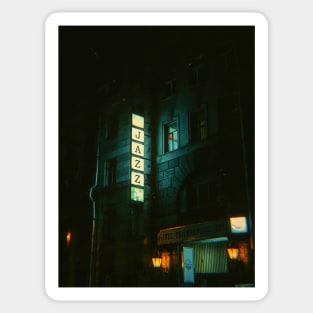 Jazz philharmonic hall in the city of Saint Petersburg // Night photography Sticker